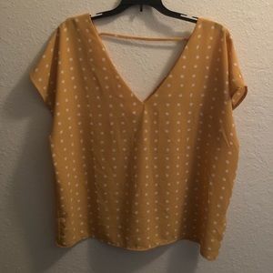 Forever21 low back yellow blouse